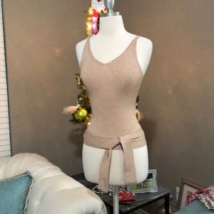 Sparkly festive champagne colored top